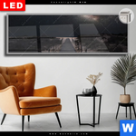 Leuchtbild Dia Milchstrasse Ueber Einem Holzweg Panorama Produktvorschau mit dem Bild Milchstraße über einem Holzweg im Format Panorama.