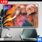 Leuchtbild Dia Moderner Bunter Elefant Querformat Produktvorschau mit dem Bild Moderner Bunter Elefant im Format Querformat.