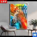 Leuchtbild Dia Modernes Buntes Zebra Hochformat Produktvorschau mit dem Bild Modernes Buntes Zebra im Format Hochformat.