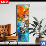 Leuchtbild Dia Modernes Buntes Zebra Schmal Produktvorschau mit dem Bild Modernes Buntes Zebra im Format Schmal.