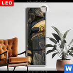 Leuchtbild Dia Monstera Und Tukan Gold Schmal Produktvorschau mit dem Bild Monstera und Tukan Gold im Format Schmal.