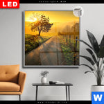 Leuchtbild Dia Morgenspaziergang Quadrat Produktvorschau mit dem Bild Morgenspaziergang im Format Quadrat.