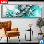 Leuchtbild Dia Muscheln Meereszauber In Tuerkis Panorama Produktvorschau mit dem Bild Muscheln-Meereszauber in Türkis im Format Panorama.