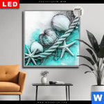 Leuchtbild Dia Muscheln Meereszauber In Tuerkis Quadrat Produktvorschau mit dem Bild Muscheln-Meereszauber in Türkis im Format Quadrat.