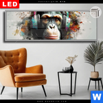 Leuchtbild Dia Musikalischer Affe Panorama Produktvorschau mit dem Bild Musikalischer Affe im Format Panorama.