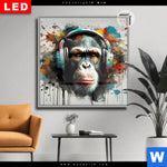 Leuchtbild Dia Musikalischer Affe Quadrat Produktvorschau mit dem Bild Musikalischer Affe im Format Quadrat.