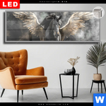 Leuchtbild Dia Mystisches Pferd Mit Fluegeln Panorama Produktvorschau mit dem Bild Mystisches Pferd mit Flügeln im Format Panorama.