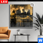 Leuchtbild Dia Nachtleuchten Ueber Manhattan Quadrat Produktvorschau mit dem Bild Nachtleuchten über Manhattan im Format Quadrat.