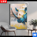 Leuchtbild Dia Nashorn Farben Der Wildness Hochformat Produktvorschau mit dem Bild Nashorn - Farben der Wildness im Format Hochformat.