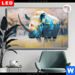 Leuchtbild Dia Nashorn Farben Der Wildness Querformat Produktvorschau mit dem Bild Nashorn - Farben der Wildness im Format Querformat.