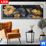 Leuchtbild Dia Naturbild Rabe Blueten Panorama Produktvorschau mit dem Bild Naturbild - Rabe & Blüten im Format Panorama.