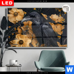 Leuchtbild Dia Naturbild Rabe Blueten Querformat Produktvorschau mit dem Bild Naturbild - Rabe & Blüten im Format Querformat.