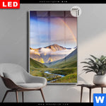 Leuchtbild Dia Nebel Und Regenbogen Zwischen Den Bergen Hochformat Produktvorschau mit dem Bild Nebel und Regenbogen zwischen den Bergen im Format Hochformat.