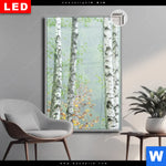 Leuchtbild Dia Nebliger Birkenwald Hochformat Produktvorschau mit dem Bild Nebliger Birkenwald im Format Hochformat.