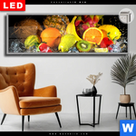 Leuchtbild Dia Obst In Spritzendem Wasser Panorama Produktvorschau mit dem Bild Obst-in spritzendem Wasser im Format Panorama.