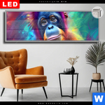 Leuchtbild Dia Orang Utan In Regenbogenfarben Panorama Produktvorschau mit dem Bild Orang-Utan in Regenbogenfarben im Format Panorama.