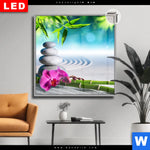 Leuchtbild Dia Orchidee Zensteine Quadrat Produktvorschau mit dem Bild Orchidee & Zensteine im Format Quadrat.