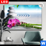 Leuchtbild Dia Orchidee Zensteine Querformat Produktvorschau mit dem Bild Orchidee & Zensteine im Format Querformat.