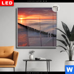 Leuchtbild Dia Ostsee Sonnenuntergang Quadrat Produktvorschau mit dem Bild Ostsee Sonnenuntergang im Format Quadrat.
