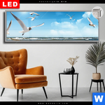 Leuchtbild Dia Ostseekueste Moewen Panorama Produktvorschau mit dem Bild Ostseeküste & Möwen im Format Panorama.