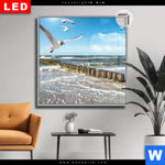 Leuchtbild Dia Ostseekueste Moewen Quadrat Produktvorschau mit dem Bild Ostseeküste & Möwen im Format Quadrat.