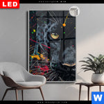 Leuchtbild Dia Panther Farbexplosion Hochformat Produktvorschau mit dem Bild Panther Farbexplosion im Format Hochformat.