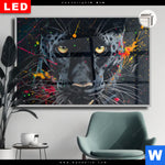 Leuchtbild Dia Panther Farbexplosion Querformat Produktvorschau mit dem Bild Panther Farbexplosion im Format Querformat.