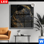 Leuchtbild Dia Panther Mit Goldenen Ornamenten Quadrat Produktvorschau mit dem Bild Panther mit goldenen Ornamenten im Format Quadrat.