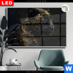 Leuchtbild Dia Panther Mit Goldenen Ornamenten Querformat Produktvorschau mit dem Bild Panther mit goldenen Ornamenten im Format Querformat.