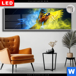 Leuchtbild Dia Papagei Farbexplosion Panorama Produktvorschau mit dem Bild Papagei - Farbexplosion im Format Panorama.