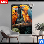 Leuchtbild Dia Papageien Auf Einem Ast Hochformat Produktvorschau mit dem Bild Papageien auf einem Ast im Format Hochformat.