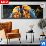 Leuchtbild Dia Papageien Auf Einem Ast Panorama Produktvorschau mit dem Bild Papageien auf einem Ast im Format Panorama.