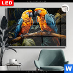 Leuchtbild Dia Papageien Auf Einem Ast Querformat Produktvorschau mit dem Bild Papageien auf einem Ast im Format Querformat.