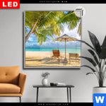 Leuchtbild Dia Paradies Unter Palmen Quadrat Produktvorschau mit dem Bild Paradies unter Palmen im Format Quadrat.