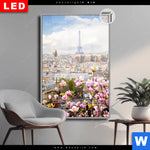 Leuchtbild Dia Pariser Stadtdaecher Hochformat Produktvorschau mit dem Bild Pariser Stadtdächer im Format Hochformat.