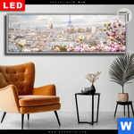 Leuchtbild Dia Pariser Stadtdaecher Panorama Produktvorschau mit dem Bild Pariser Stadtdächer im Format Panorama.