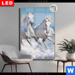 Leuchtbild Dia Pferdeherde Am Strand Hochformat Produktvorschau mit dem Bild Pferdeherde am Strand im Format Hochformat.