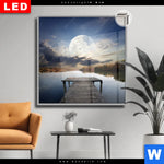 Leuchtbild Dia Pier Am Fluss Quadrat Produktvorschau mit dem Bild Pier am Fluss im Format Quadrat.