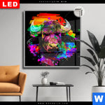 Leuchtbild Dia Pop Art Stier Quadrat Produktvorschau mit dem Bild Pop Art Stier im Format Quadrat.