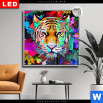 Leuchtbild Dia Pop Art Tiger No 2 Quadrat Produktvorschau mit dem Bild Pop Art Tiger No. 2 im Format Quadrat.