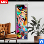 Leuchtbild Dia Pop Art Tiger No 2 Schmal Produktvorschau mit dem Bild Pop Art Tiger No. 2 im Format Schmal.