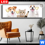 Leuchtbild Dia Prost Tierische Party Panorama Produktvorschau mit dem Bild Prost - tierische Party im Format Panorama.