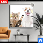Leuchtbild Dia Prost Tierische Party Quadrat Produktvorschau mit dem Bild Prost - tierische Party im Format Quadrat.