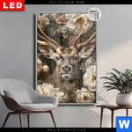 Leuchtbild Dia Romantischer Hirsch Mit Blumen Hochformat Produktvorschau mit dem Bild Romantischer Hirsch mit Blumen im Format Hochformat.