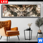 Leuchtbild Dia Romantischer Hirsch Mit Blumen Panorama Produktvorschau mit dem Bild Romantischer Hirsch mit Blumen im Format Panorama.