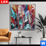 Leuchtbild Dia Rote Und Smaragdgruene Blaetter Quadrat Produktvorschau mit dem Bild Rote und smaragdgrüne Blätter im Format Quadrat.