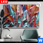 Leuchtbild Dia Rote Und Smaragdgruene Blaetter Querformat Produktvorschau mit dem Bild Rote und smaragdgrüne Blätter im Format Querformat.