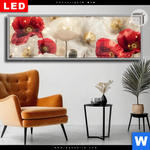 Leuchtbild Dia Rote Und Weisse Mohnblumen Panorama Produktvorschau mit dem Bild Rote und weiße Mohnblumen im Format Panorama.