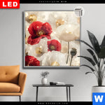 Leuchtbild Dia Rote Und Weisse Mohnblumen Quadrat Produktvorschau mit dem Bild Rote und weiße Mohnblumen im Format Quadrat.