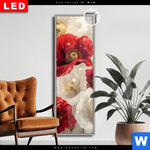 Leuchtbild Dia Rote Und Weisse Mohnblumen Schmal Produktvorschau mit dem Bild Rote und weiße Mohnblumen im Format Schmal.